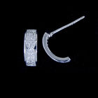 Half Sterling Silver Hoop Earrings / Charm Silver Stud Earrings Jewelry Display