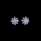 Round Shape Cubic Zirconia Stud Earrings 925 Silver Jewelry Stores